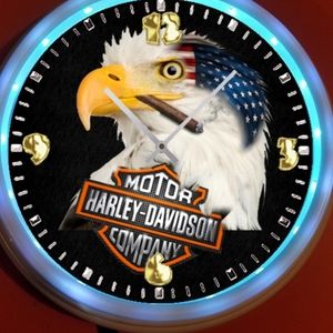 Harley Eagle led clock